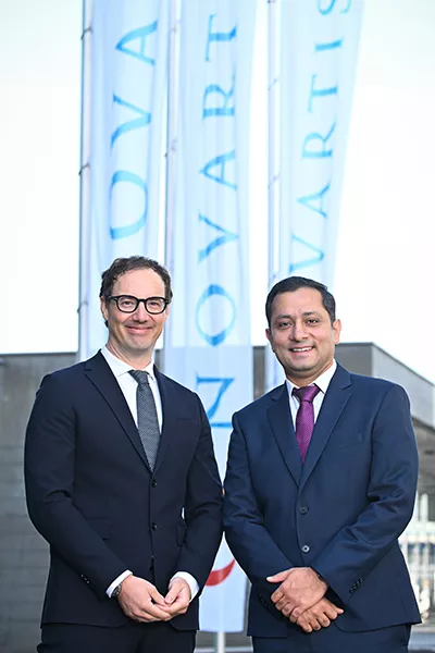 Novartis Geschäftsleitung Roland Gander und Kuntal Bajeva 