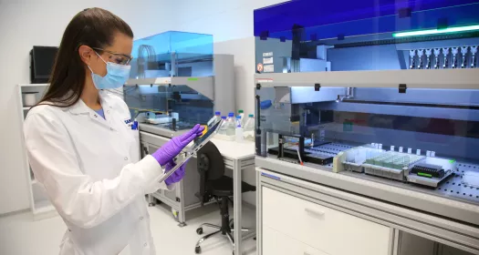 Novartis in Slovenia.Scientist in laboratory