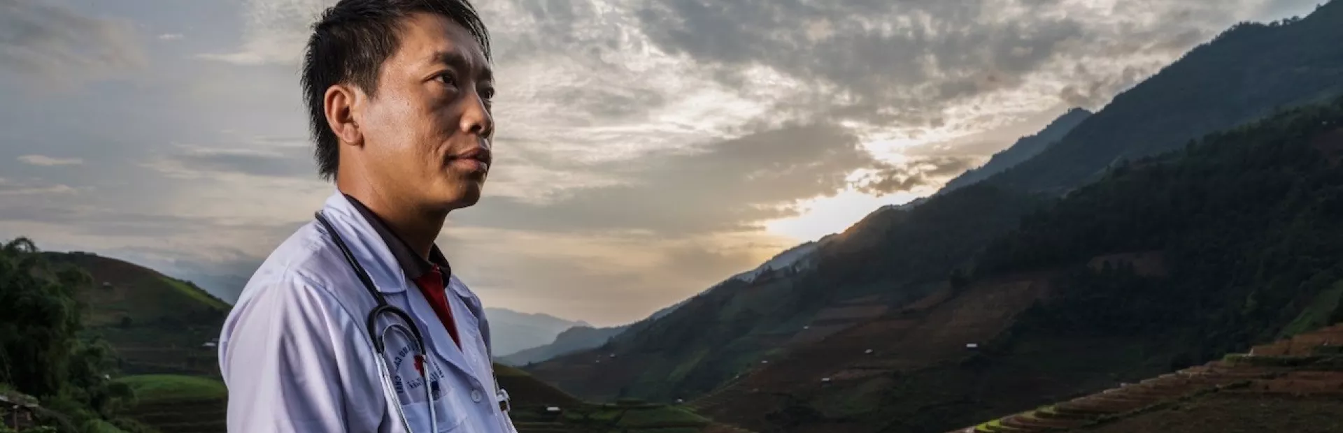 Dr Chang as Xinh, waits for patients at the community hospital in Mu Cang Chai, rural Vietnam.