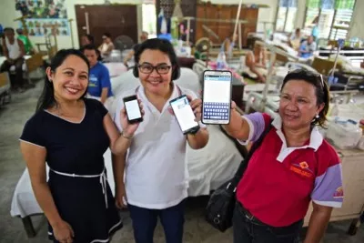 Three women showing they use data and AI to help patients