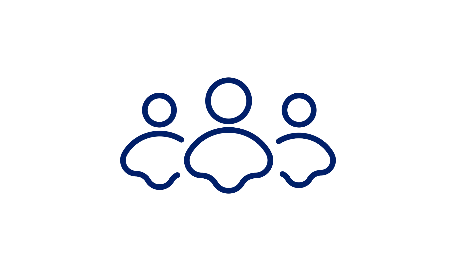 Blue outline group icon