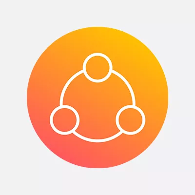 Orange gradient icon of a diagram