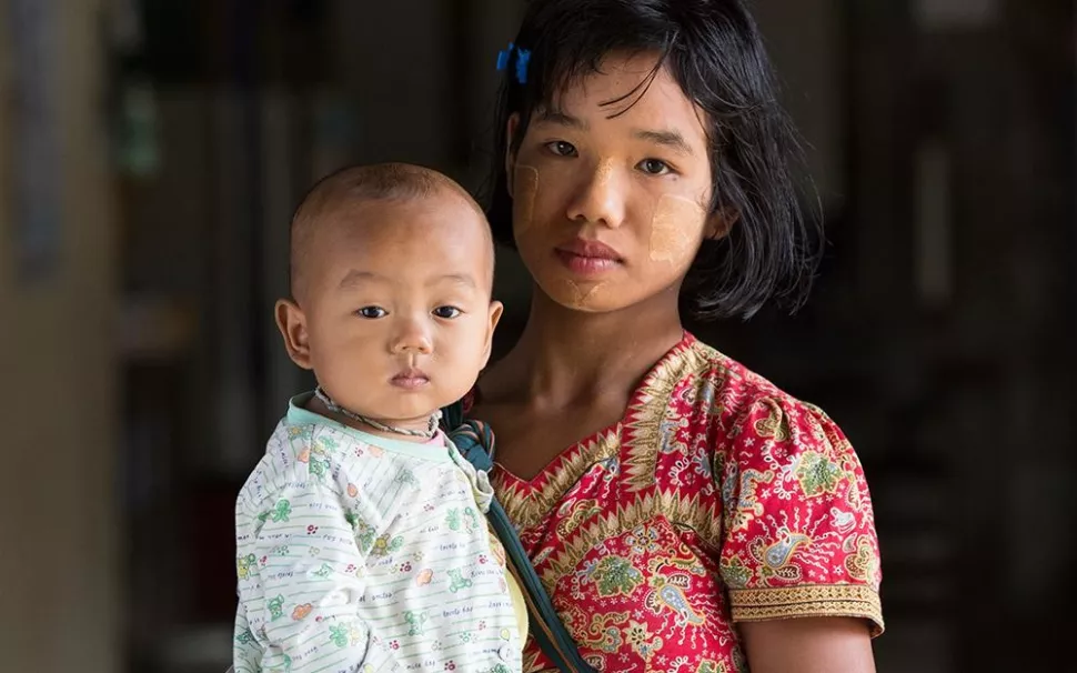 Mother and child wait for a doctor