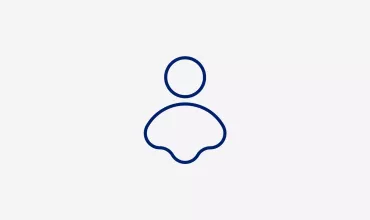 Blue outline icon of a person