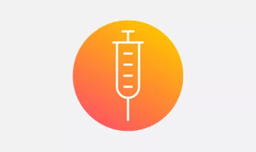 Orange gradient icon of a syringe