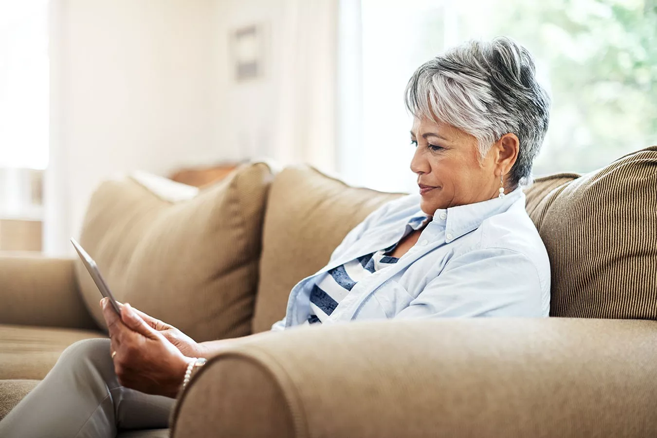 Woman on a tablet